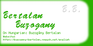 bertalan buzogany business card